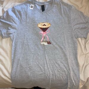 Gray Kids Shirt with Coffee Cup Design